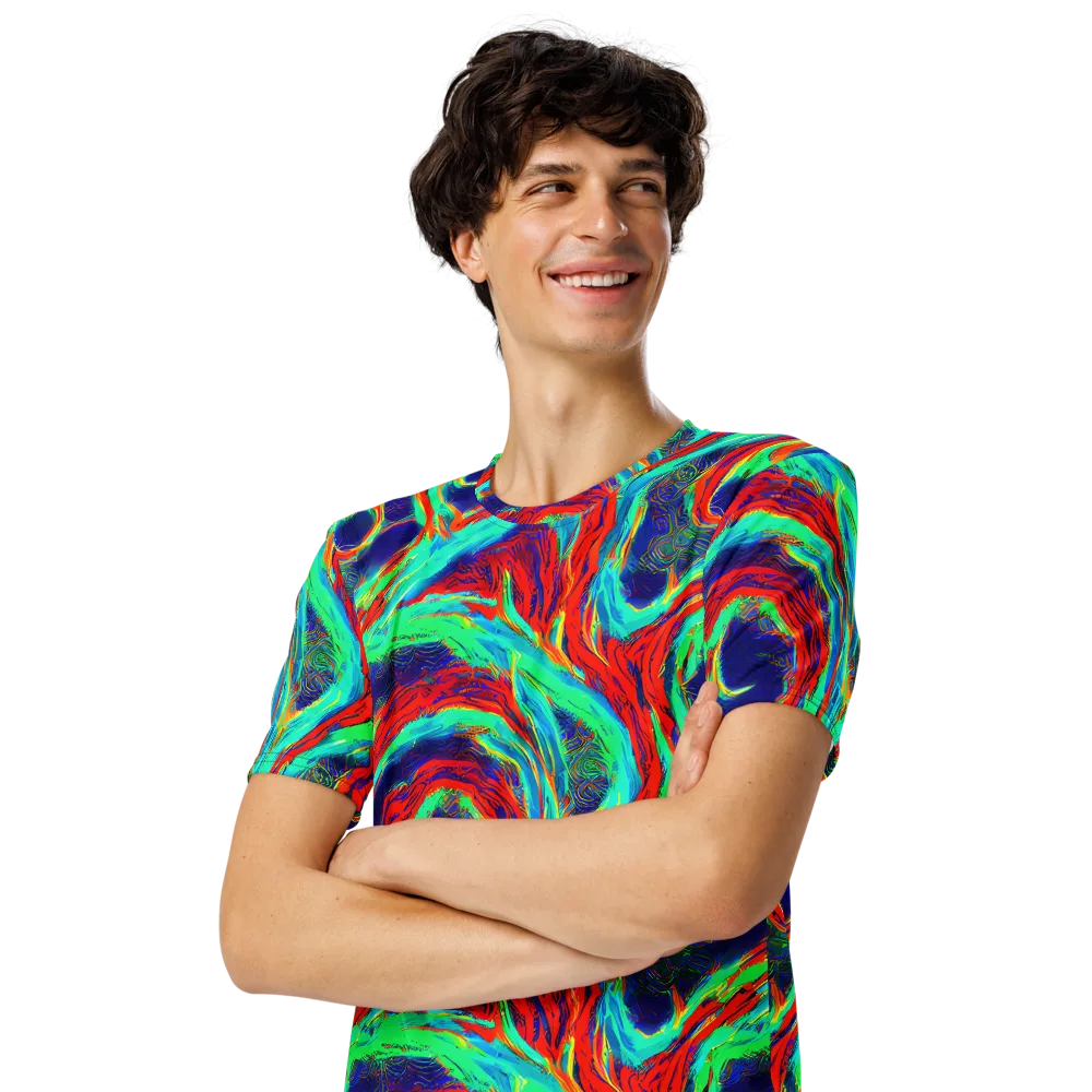 Cerulean Cyclone on Men's Crew Neck T-Shirt — Left Front