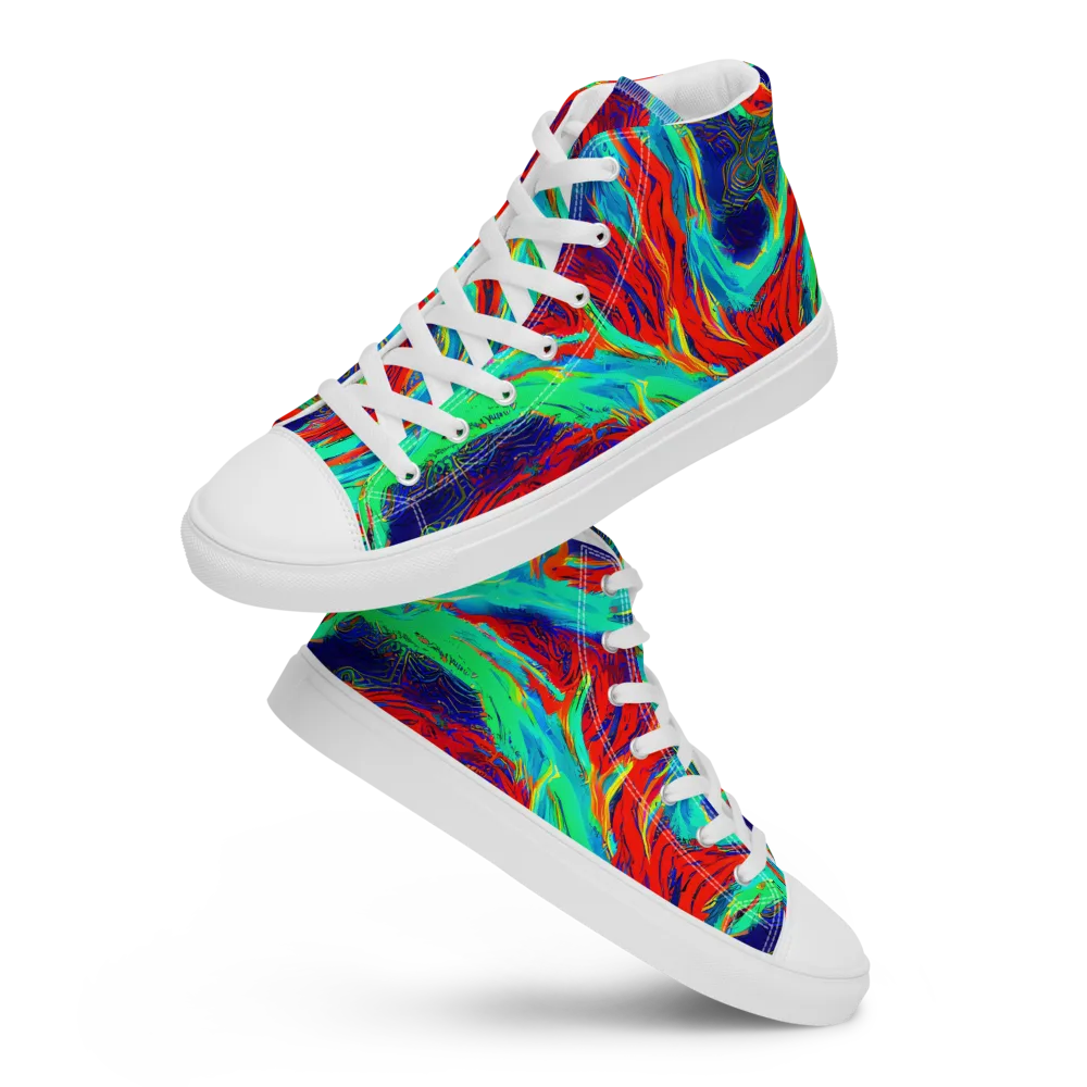 Cerulean Cyclone on Men's High Top Canvas Shoes — Front