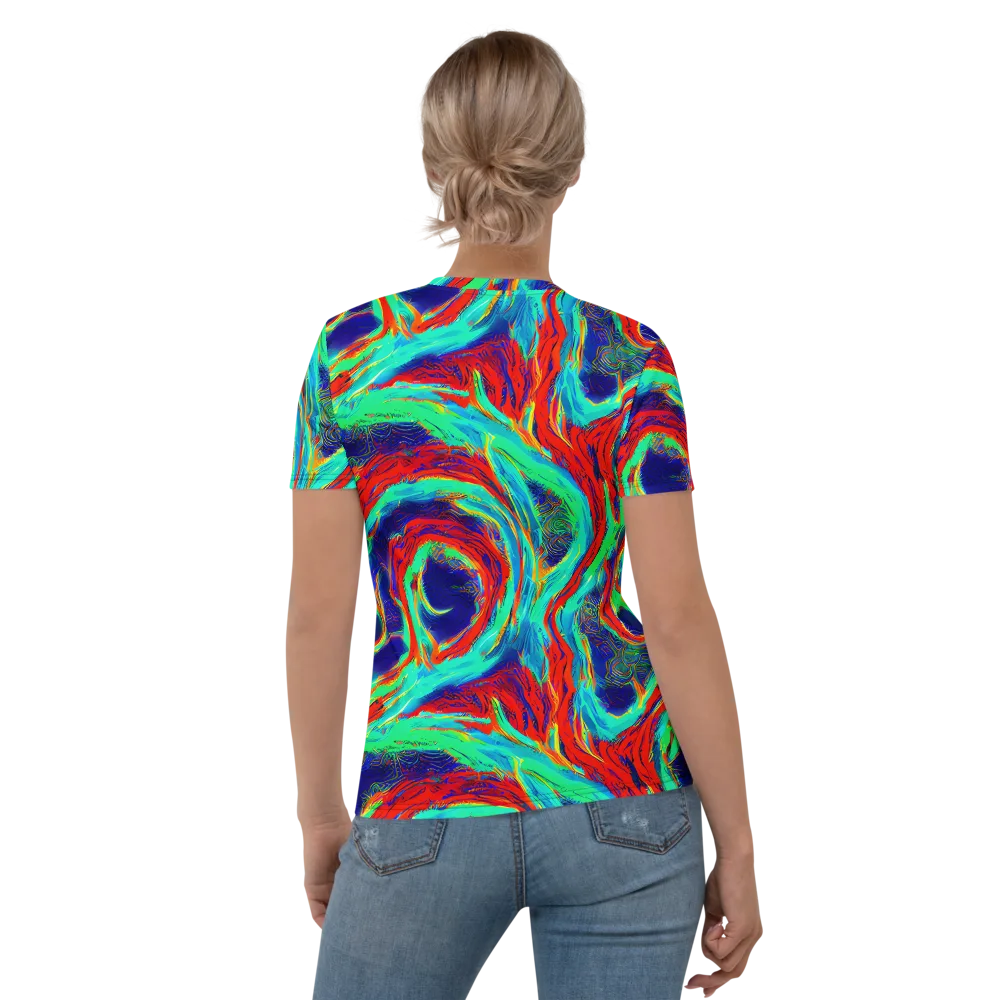 Cerulean Cyclone on Women's Crew Neck T-Shirt — Back