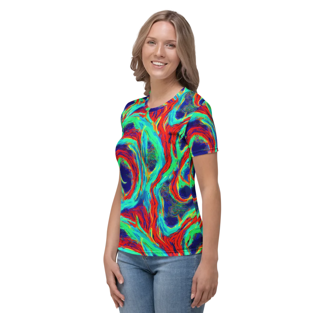 Cerulean Cyclone on Women's Crew Neck T-Shirt — Left