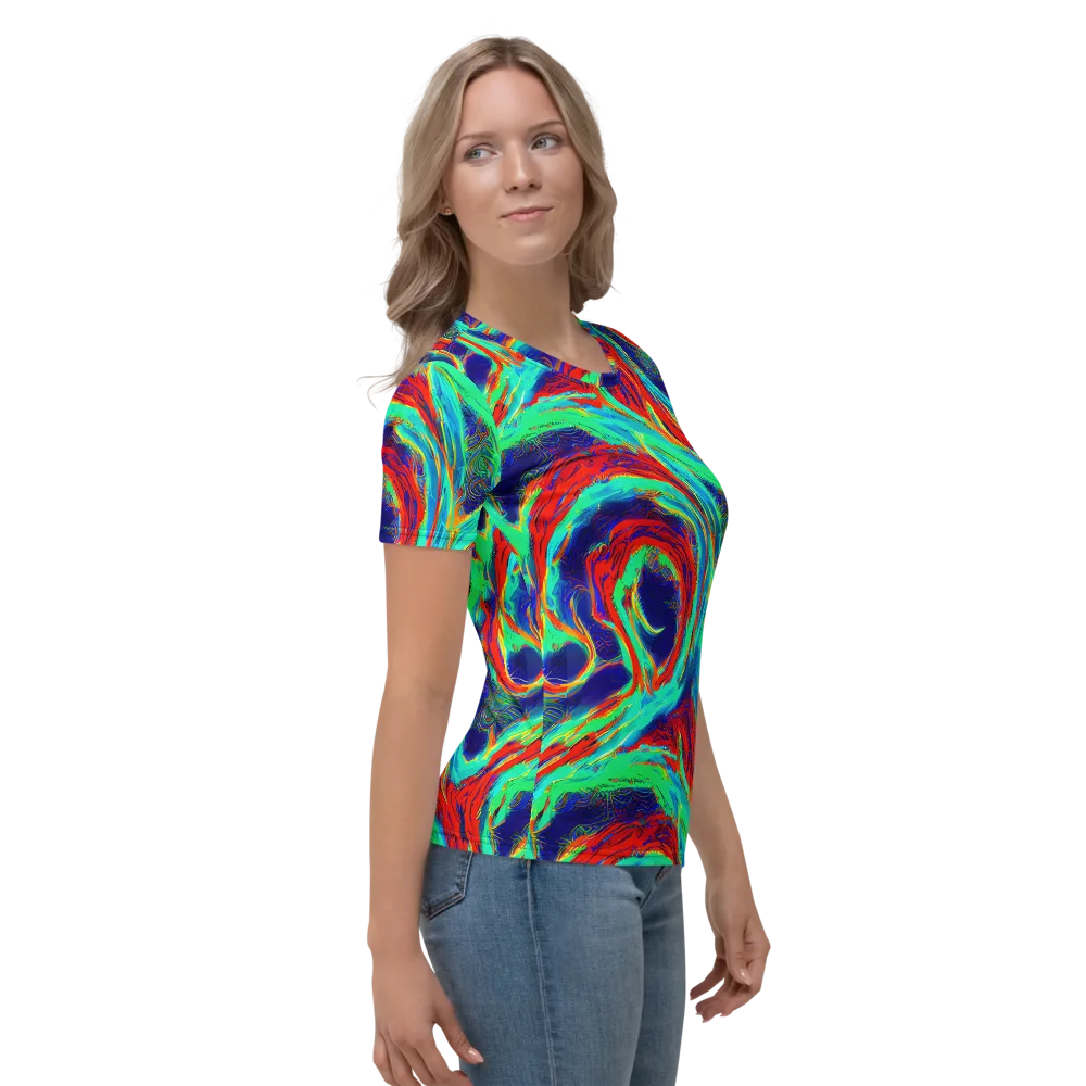 Cerulean Cyclone on Women's Crew Neck T-Shirt — Right