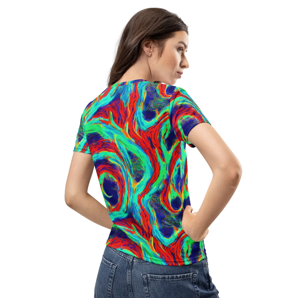 Cerulean Cyclone on Women's Crew Neck T-Shirt — Back