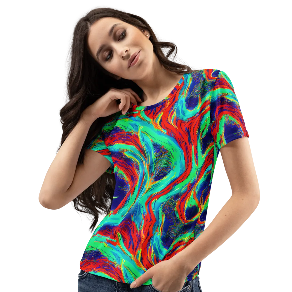 Cerulean Cyclone on Women's Crew Neck T-Shirt — Left Front