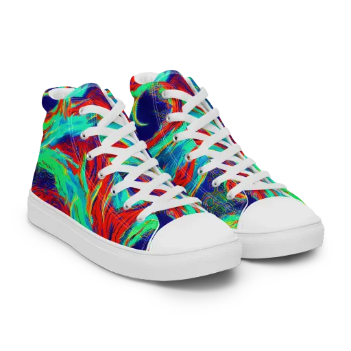 Cerulean Cyclone on a Women's High Top Canvas Shoes