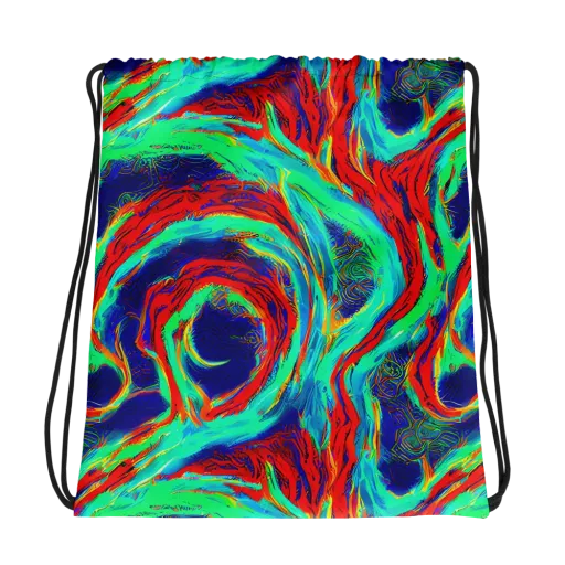 Cerulean Cyclone on a Drawstring Bag