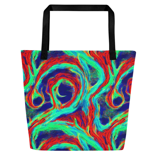 Cerulean Cyclone on a Large Tote Bag W/ Pocket