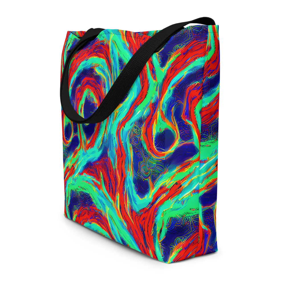 Cerulean Cyclone on Large Tote Bag W/ Pocket — Front