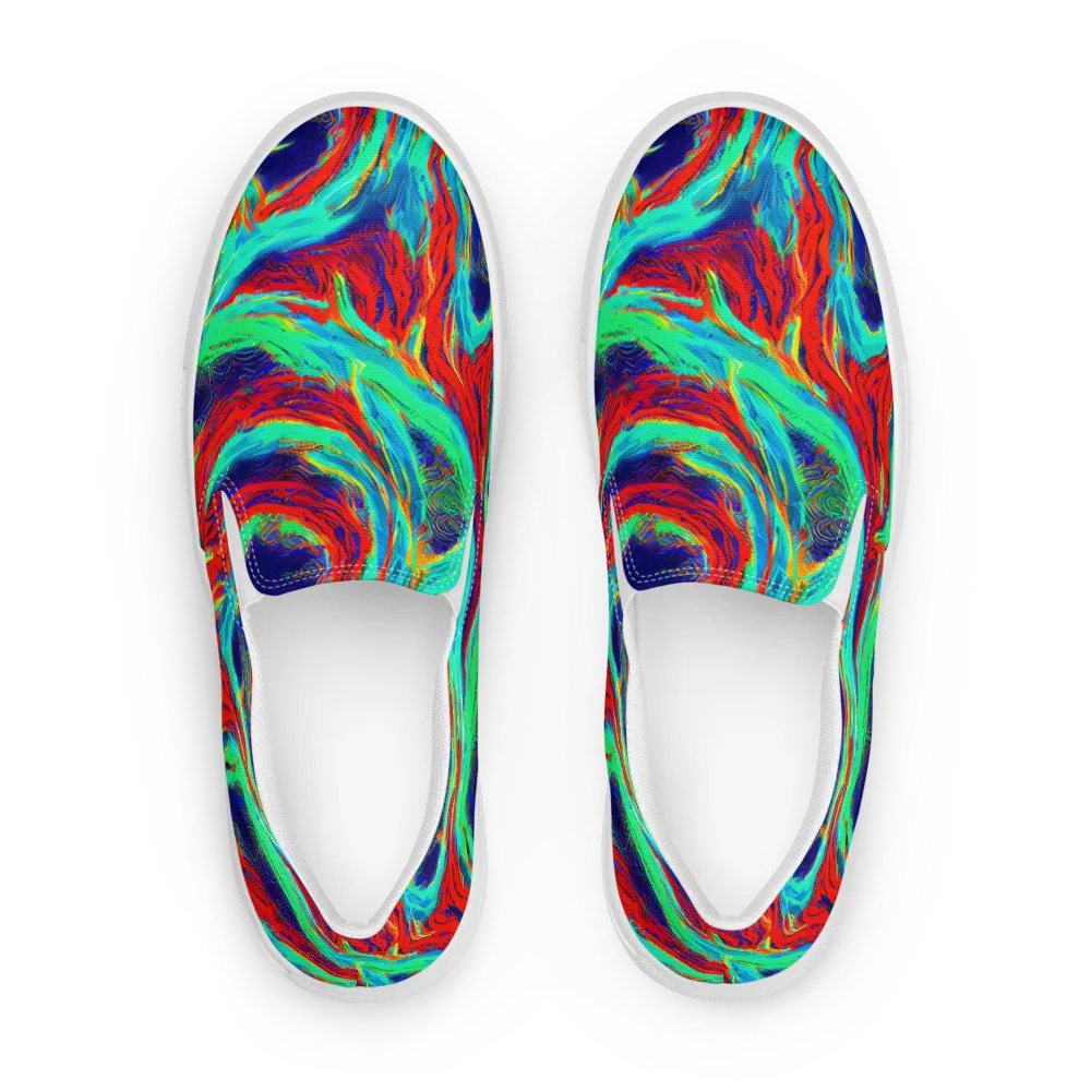 Cerulean Cyclone on Women's Slip-On Canvas Shoes — Front