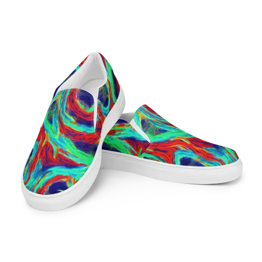Cerulean Cyclone on a Women's Slip-On Canvas Shoes