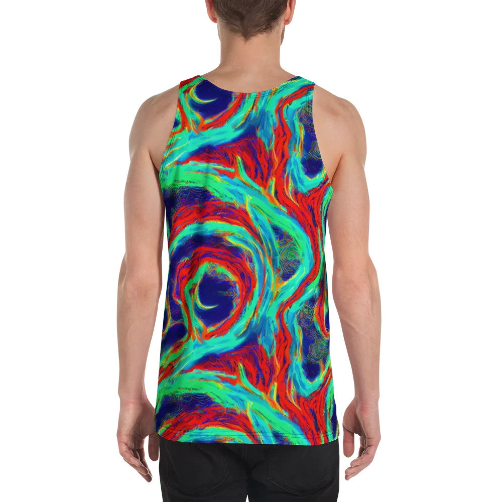 Cerulean Cyclone on Men's Tank Top — Back