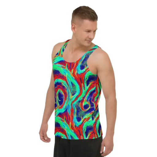 Cerulean Cyclone on a Men's Tank Top