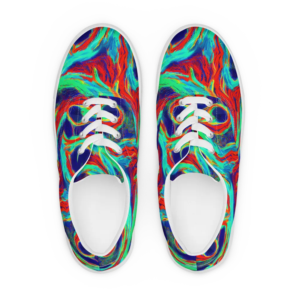 Cerulean Cyclone on Men's Lace-Up Canvas Shoes — Front