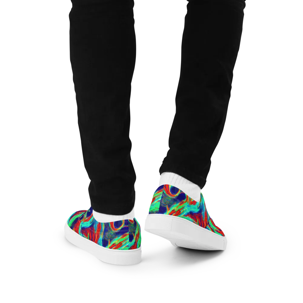 Cerulean Cyclone on Men's Lace-Up Canvas Shoes — Back