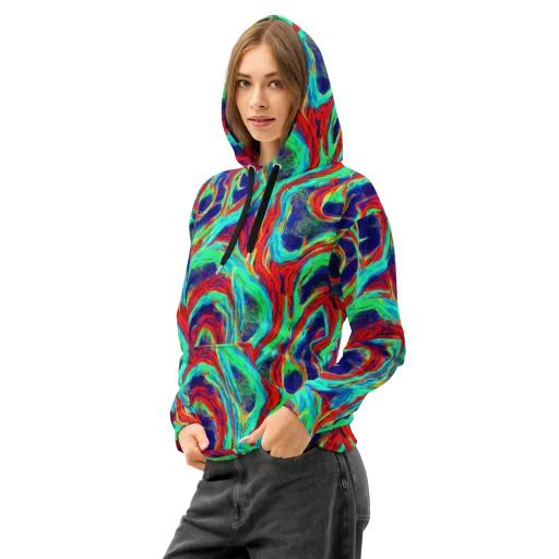 Cerulean Cyclone on a Cotton Hoodie
