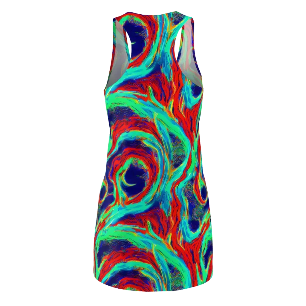 Cerulean Cyclone on Racerback Dress — Back