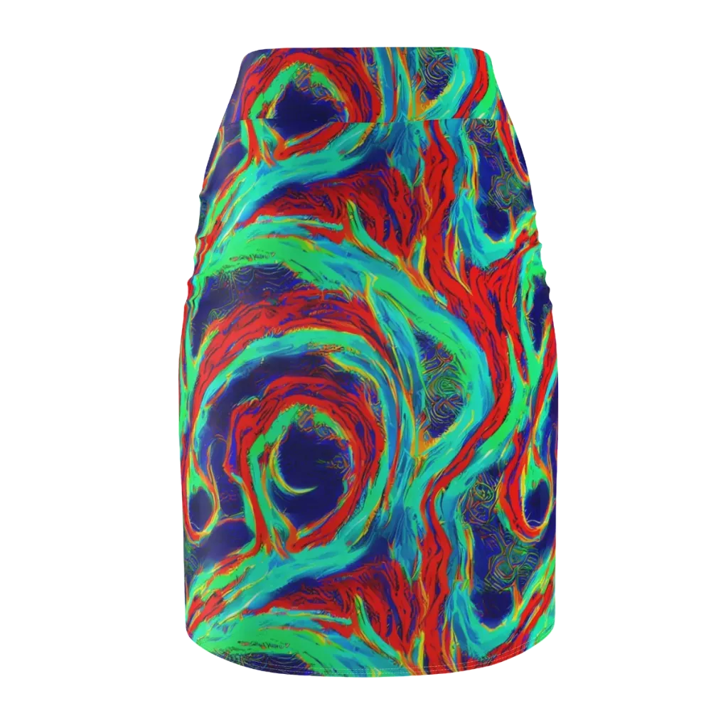 Cerulean Cyclone on Pencil Skirt — Back