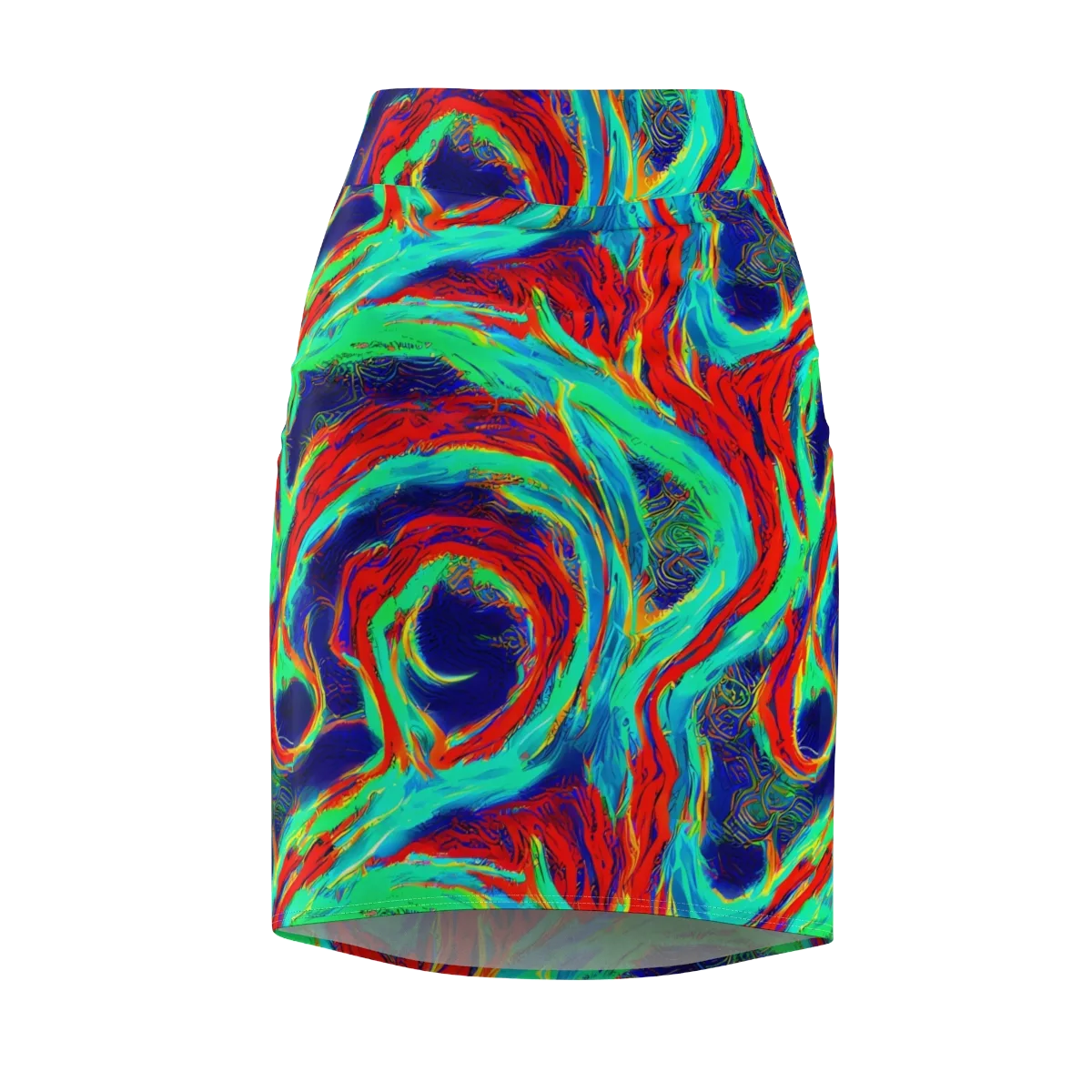 Cerulean Cyclone on Pencil Skirt — Front