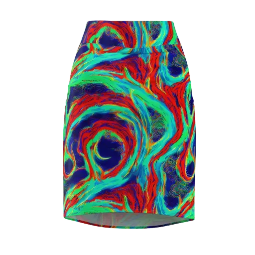 Cerulean Cyclone on a Pencil Skirt