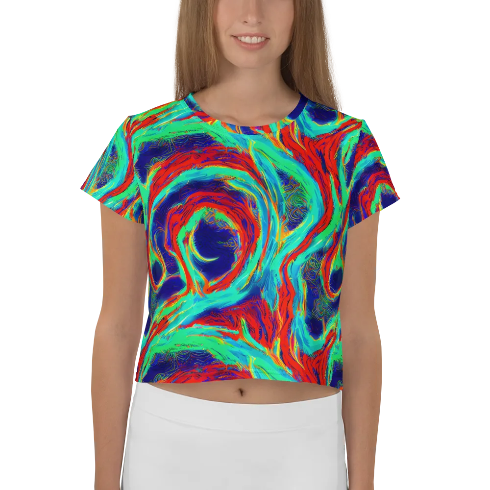 Cerulean Cyclone on Crop Tee — Front