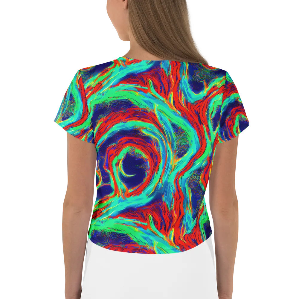 Cerulean Cyclone on Crop Tee — Back