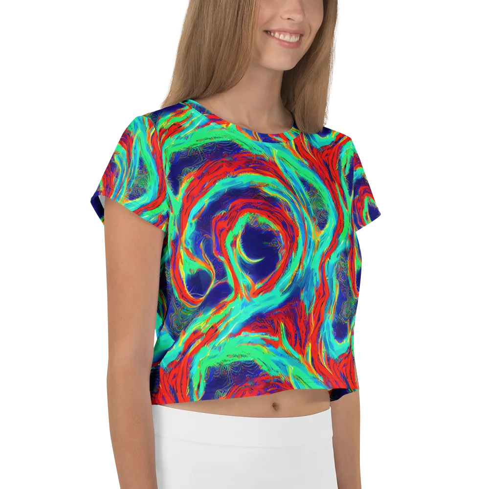 Cerulean Cyclone on Crop Tee — Right