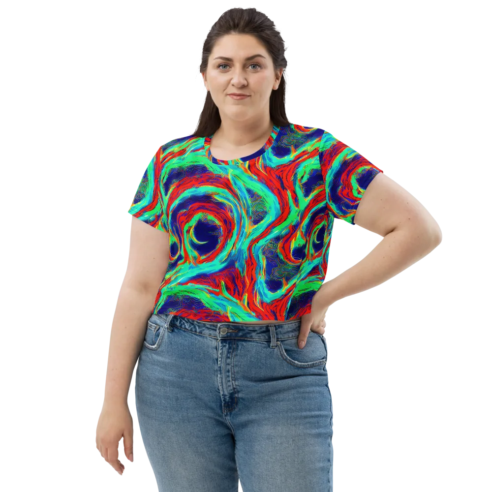 Cerulean Cyclone on Crop Tee — Front