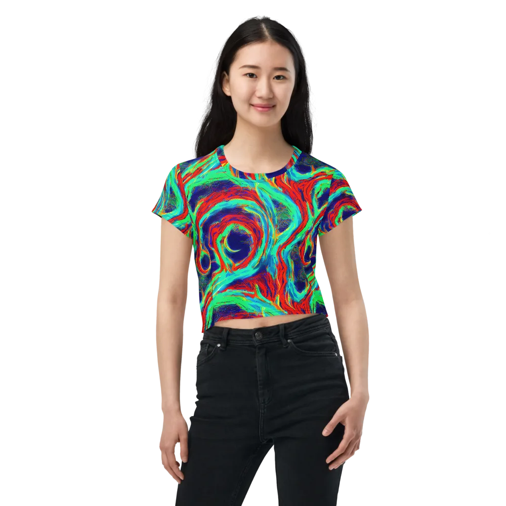 Cerulean Cyclone on Crop Tee — Front