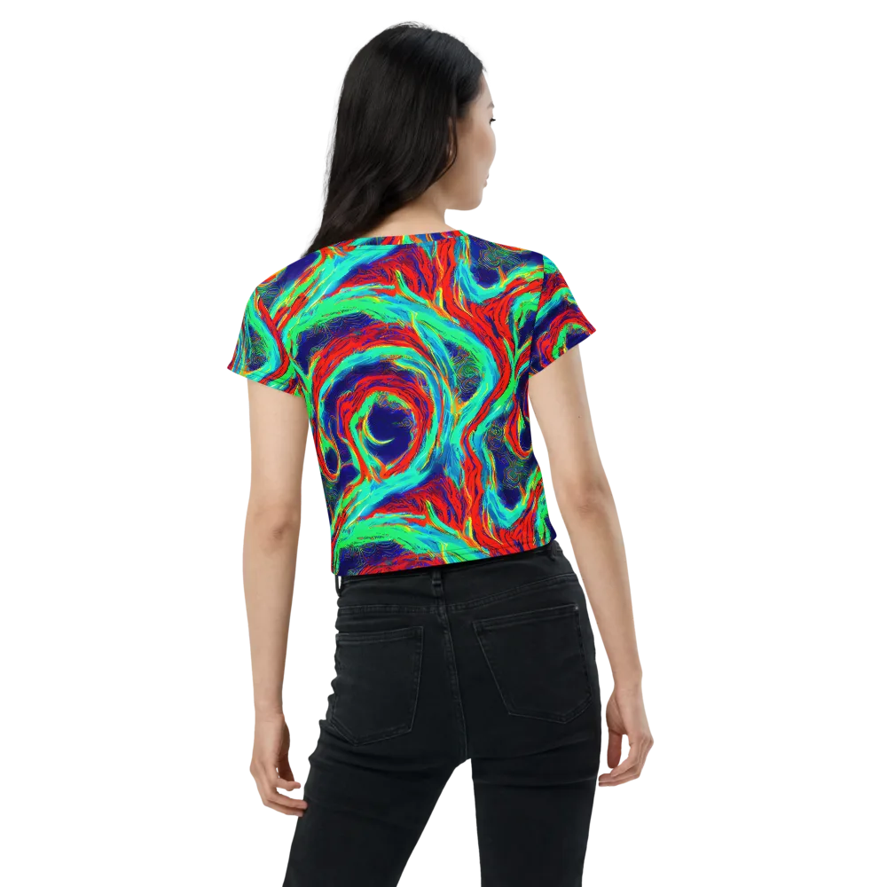 Cerulean Cyclone on Crop Tee — Back