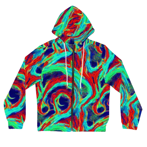 Cerulean Cyclone on a Women's Full-Zip Hoodie