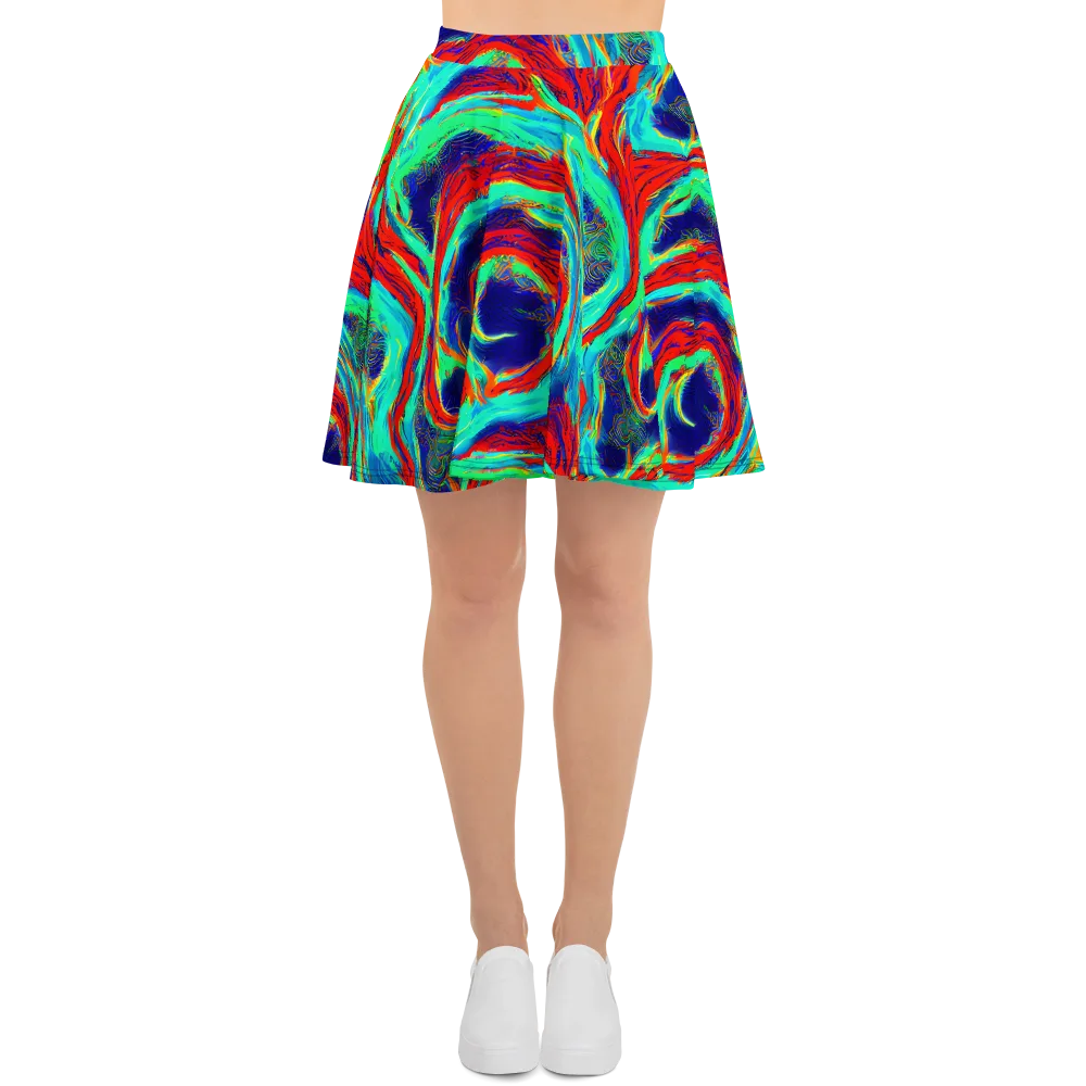 Cerulean Cyclone on Skater Skirt — Front