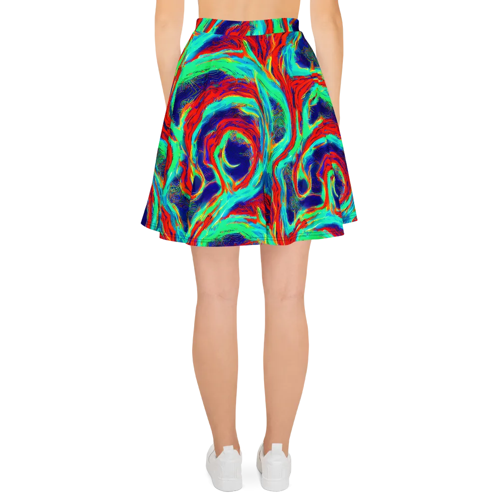Cerulean Cyclone on Skater Skirt — Back