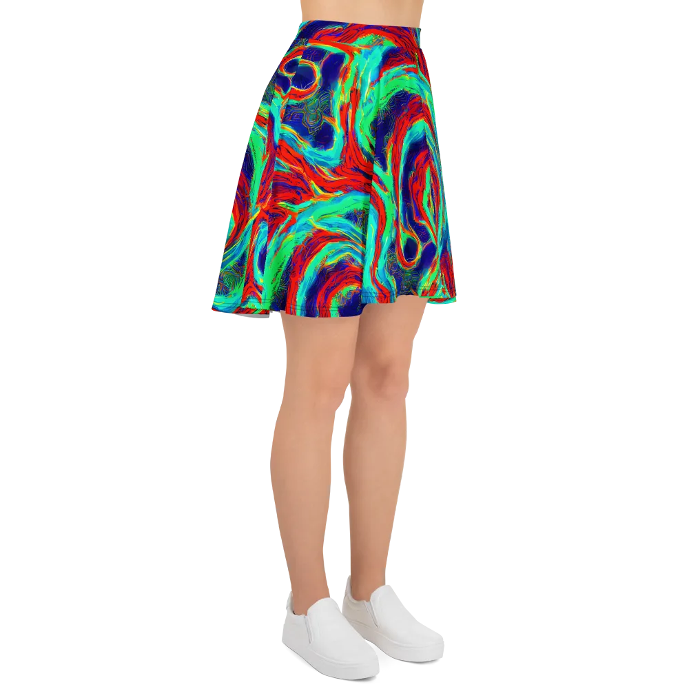 Cerulean Cyclone on Skater Skirt — Right