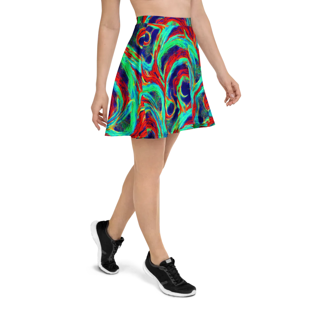 Cerulean Cyclone on Skater Skirt — Right