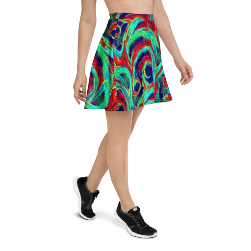 Cerulean Cyclone on a Skater Skirt