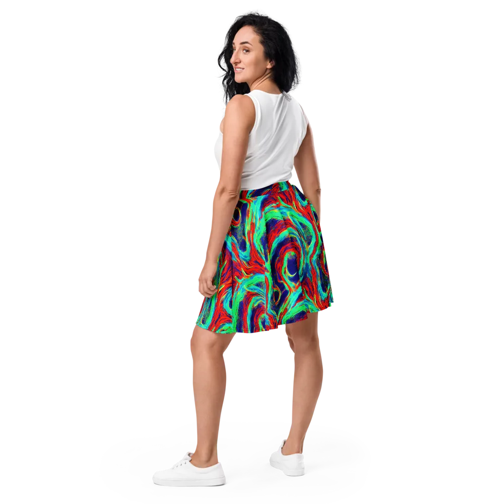 Cerulean Cyclone on Skater Skirt — Back