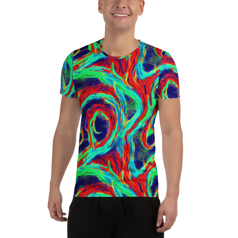 Cerulean Cyclone on Men's Athletic T-Shirt — Front