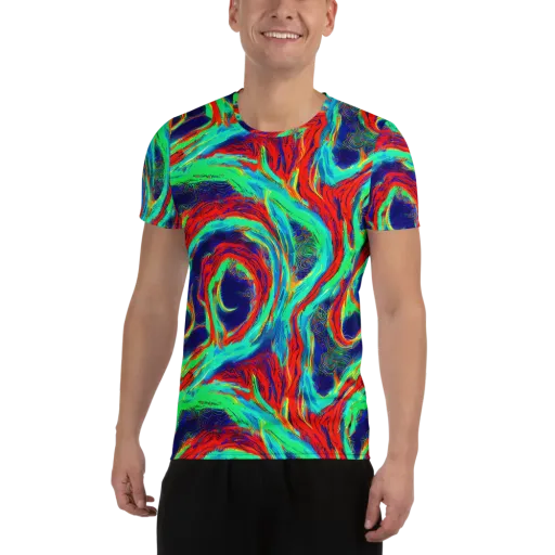 Cerulean Cyclone on a Men's Athletic T-Shirt
