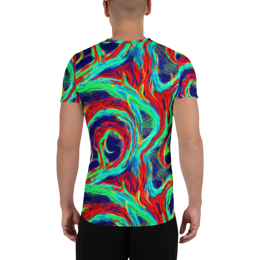 Cerulean Cyclone on Men's Athletic T-Shirt — Back