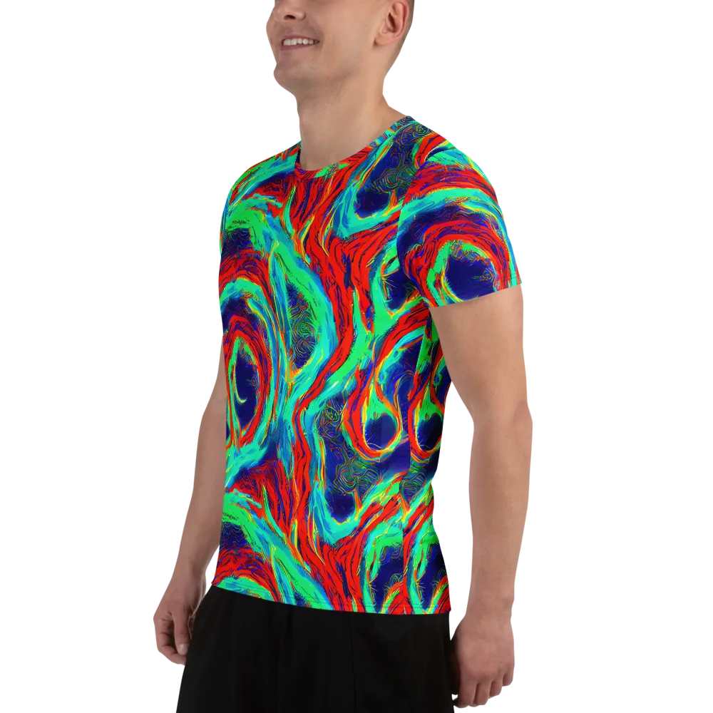 Cerulean Cyclone on Men's Athletic T-Shirt — Left