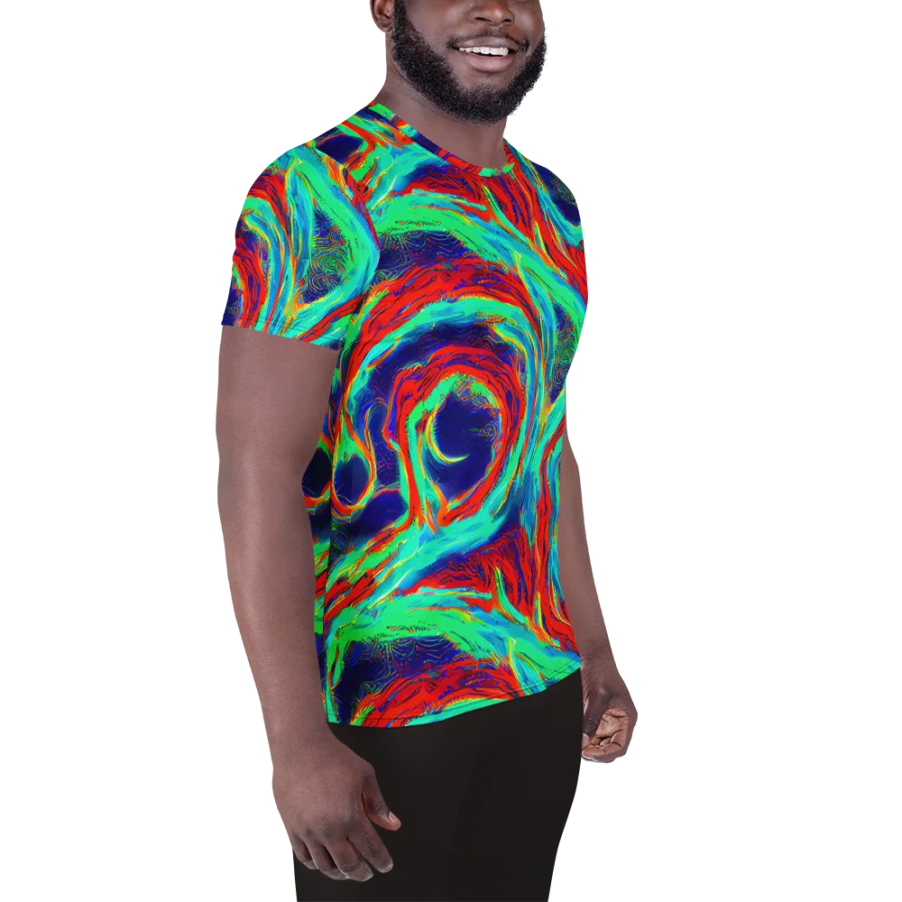 Cerulean Cyclone on Men's Athletic T-Shirt — Right