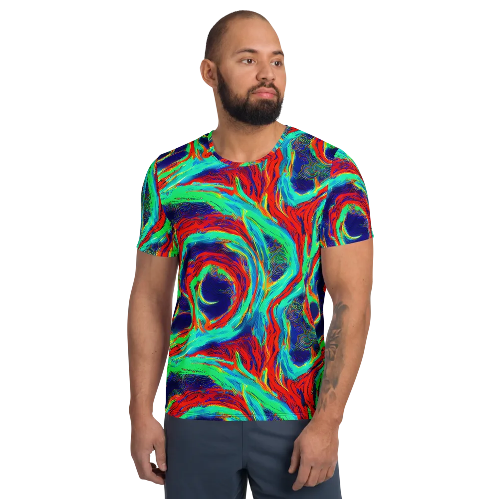 Cerulean Cyclone on Men's Athletic T-Shirt — Front