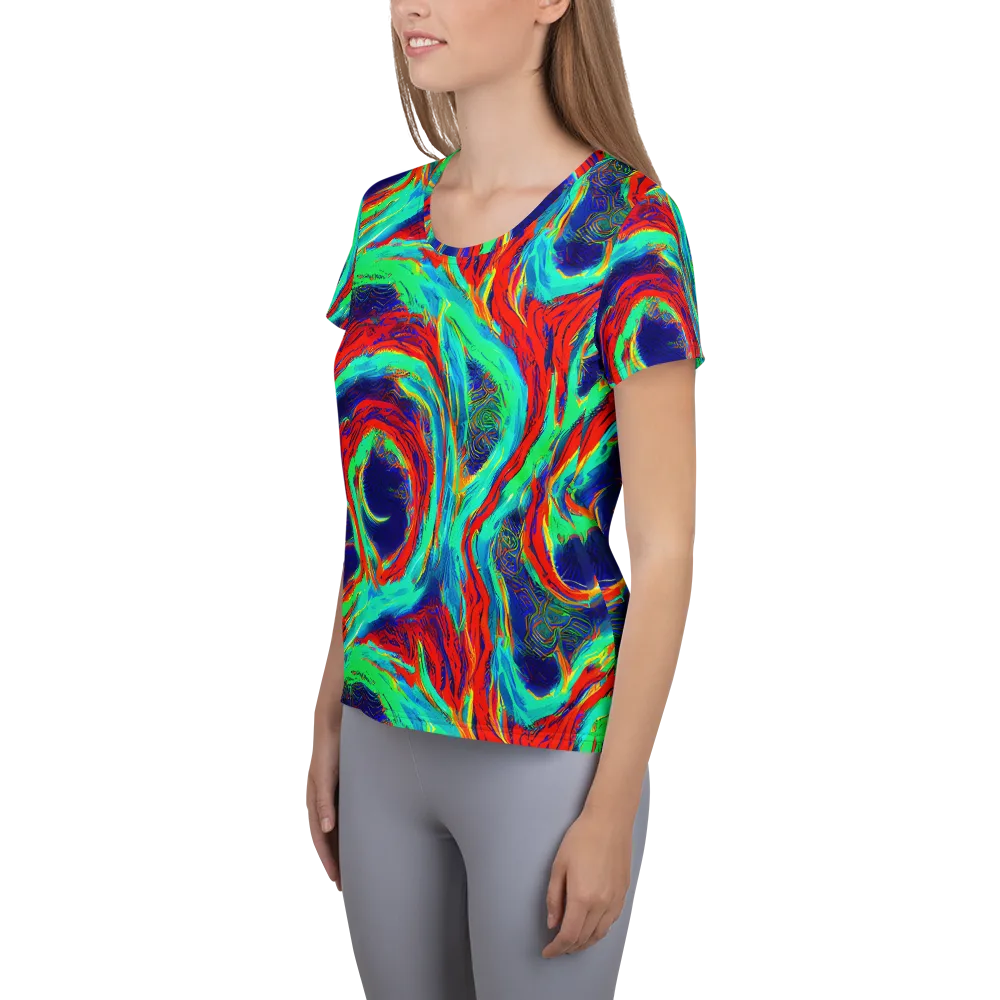 Cerulean Cyclone on Women's Athletic T-Shirt — Left