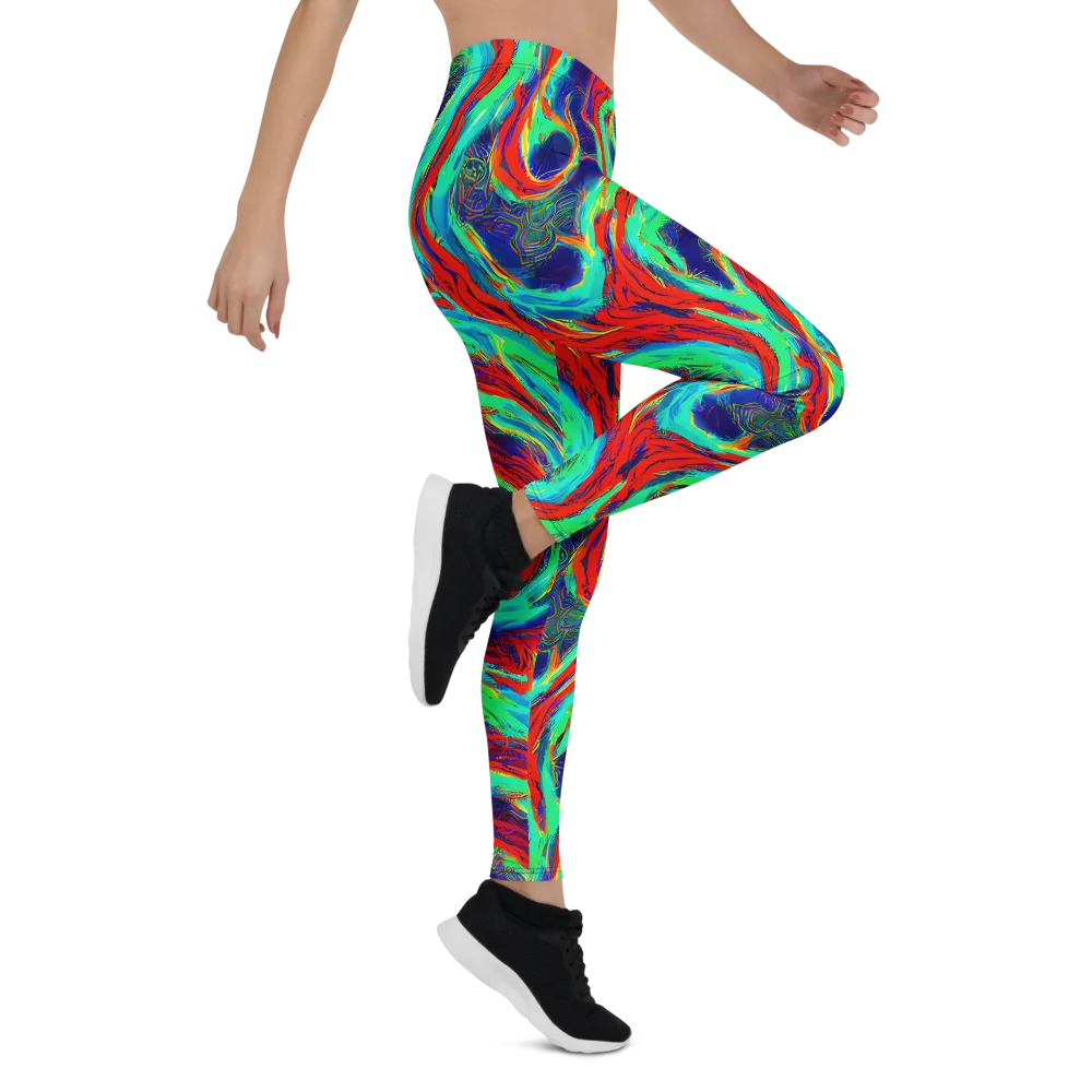 Cerulean Cyclone on Leggings — Right