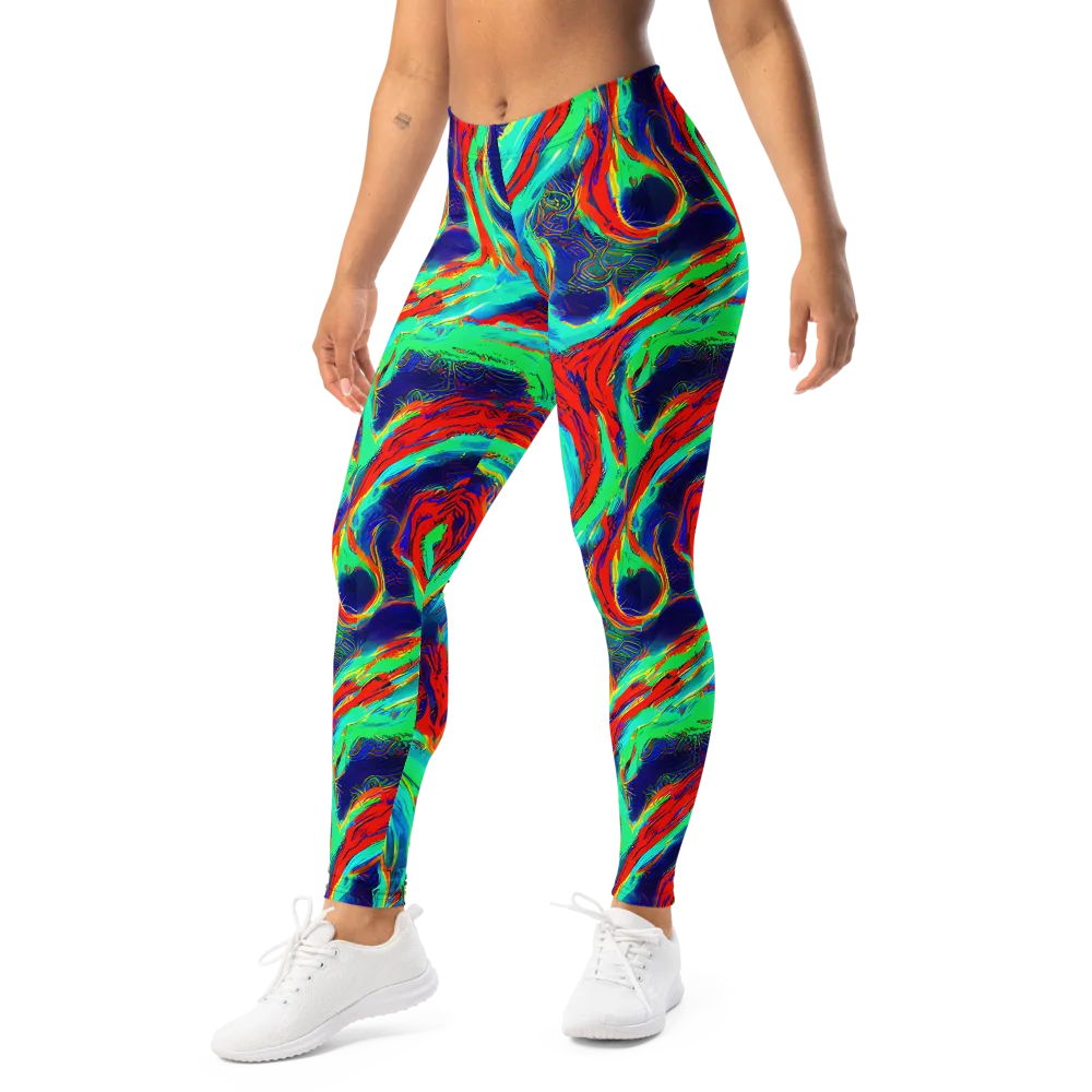 Cerulean Cyclone on Leggings — Left Front