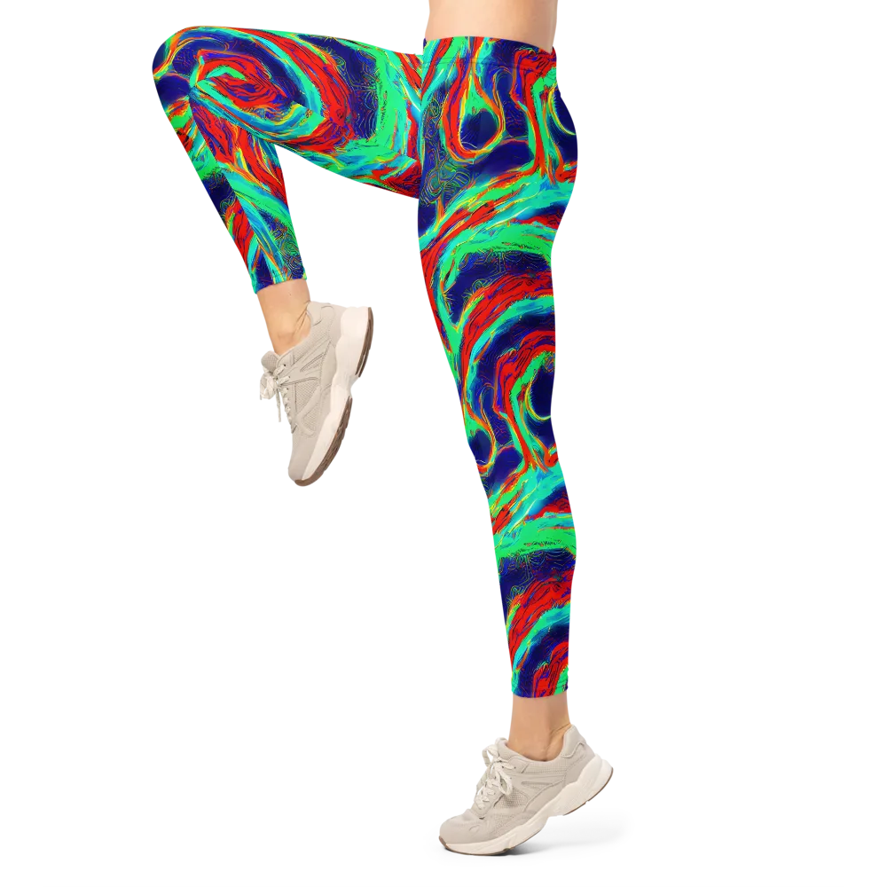 Cerulean Cyclone on Leggings — Left