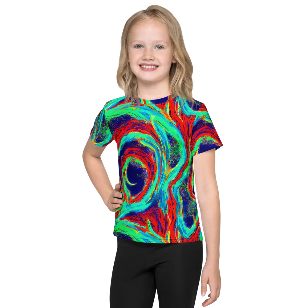 Cerulean Cyclone on Kids Crew Neck T-Shirt — Front