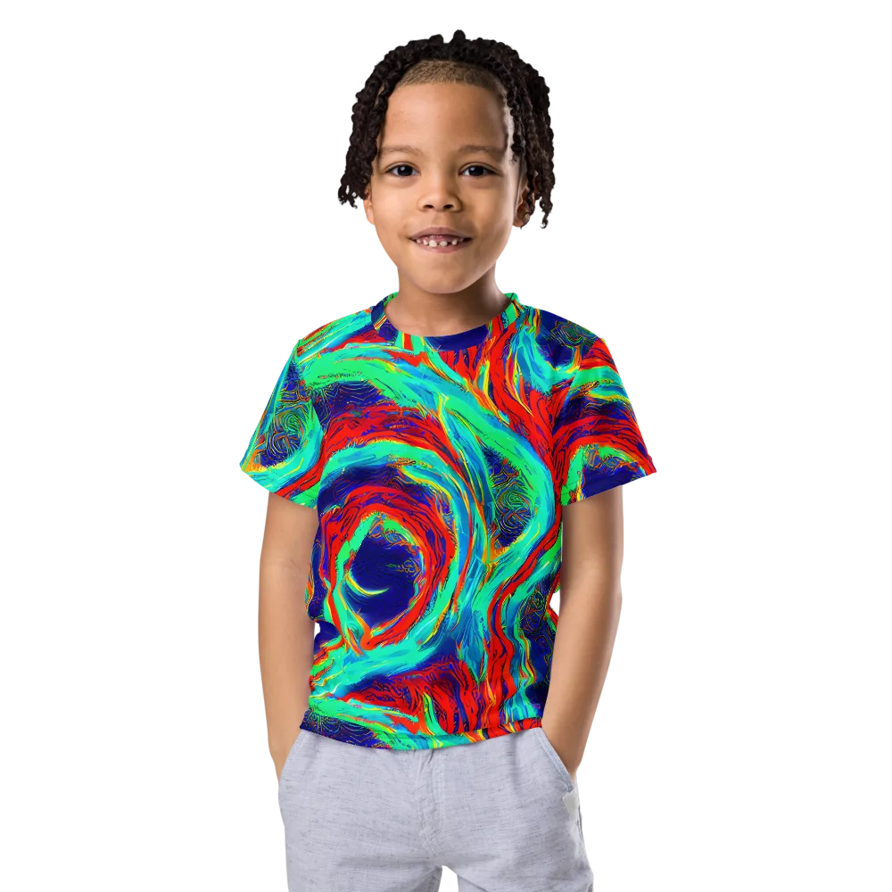 Cerulean Cyclone on Kids Crew Neck T-Shirt — Front