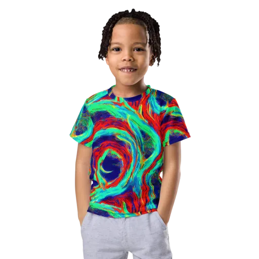 Cerulean Cyclone on a Kids Crew Neck T-Shirt