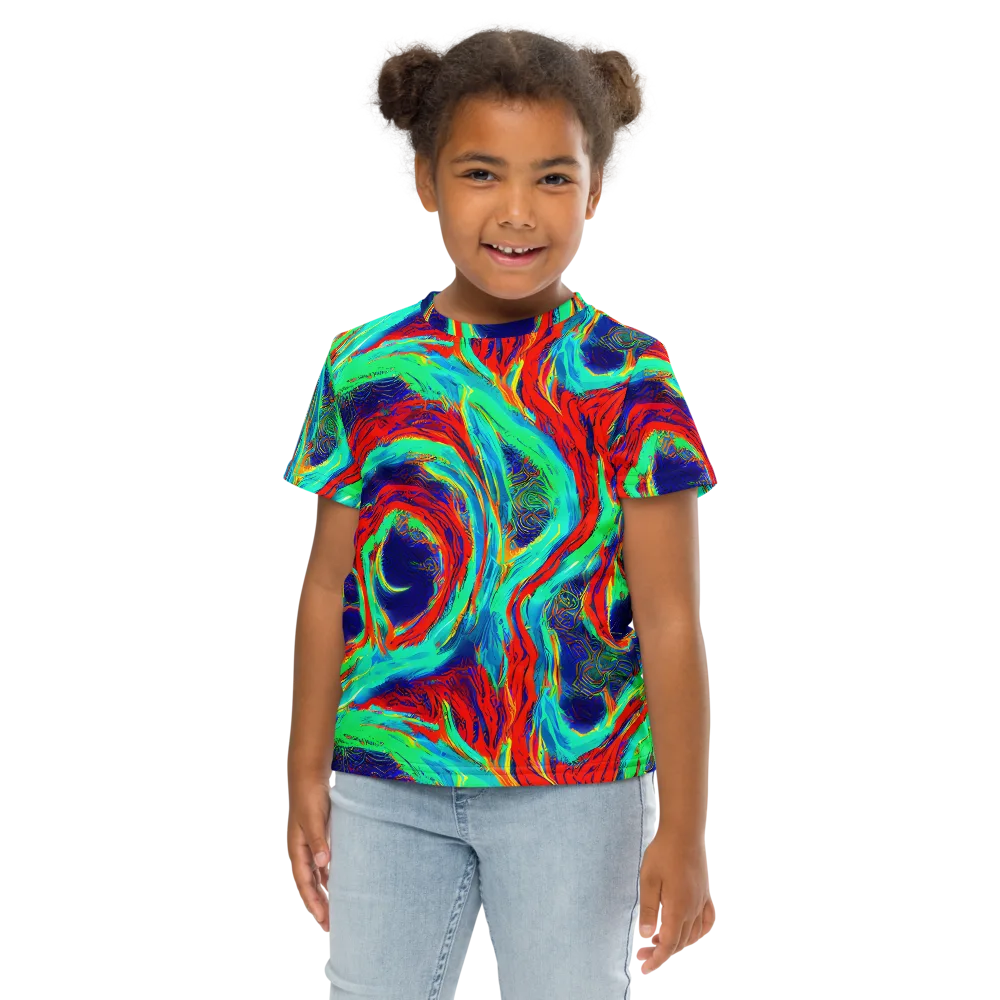 Cerulean Cyclone on Kids Crew Neck T-Shirt — Front