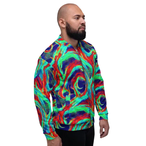 Cerulean Cyclone on a Bomber Jacket